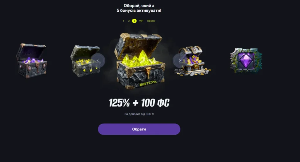 Beton казино: бонуси за реєстрацію